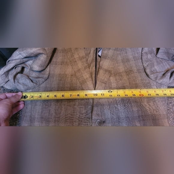 Bianco Brioni Firenze Two Button Brown Beige Pure 100% Linen Modern Fit 38S Coat - Picture 12 of 14